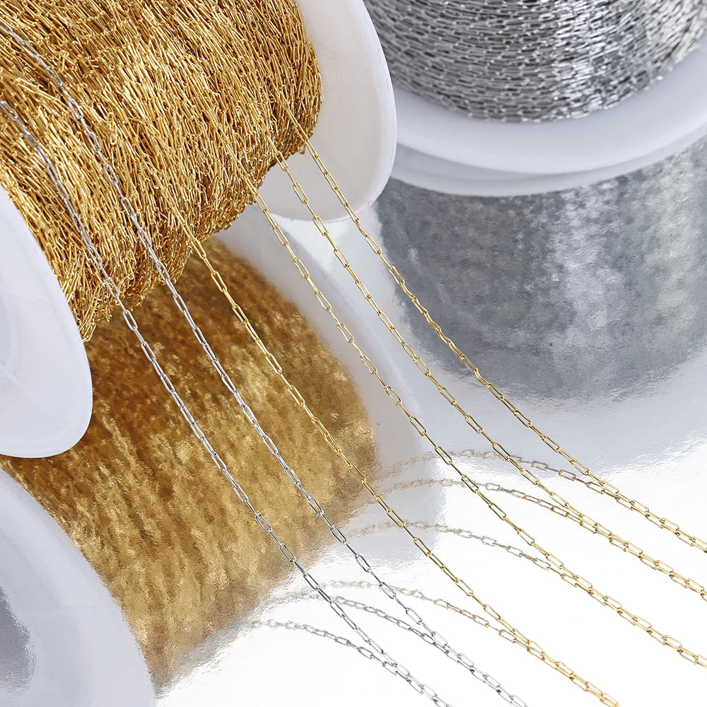 10 Meters Stainless Steel Gold Color Chain for Jewelry Making
