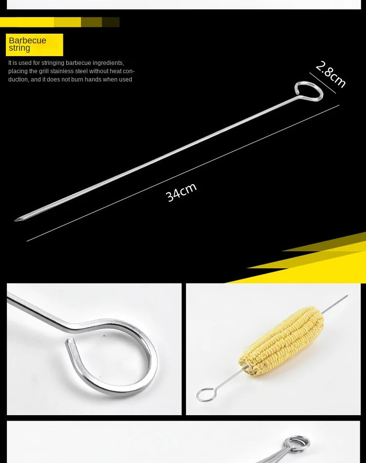 Stainless Steel BBQ Tool Set with Portable Storage Bag for Outdoor Grilling and Baking