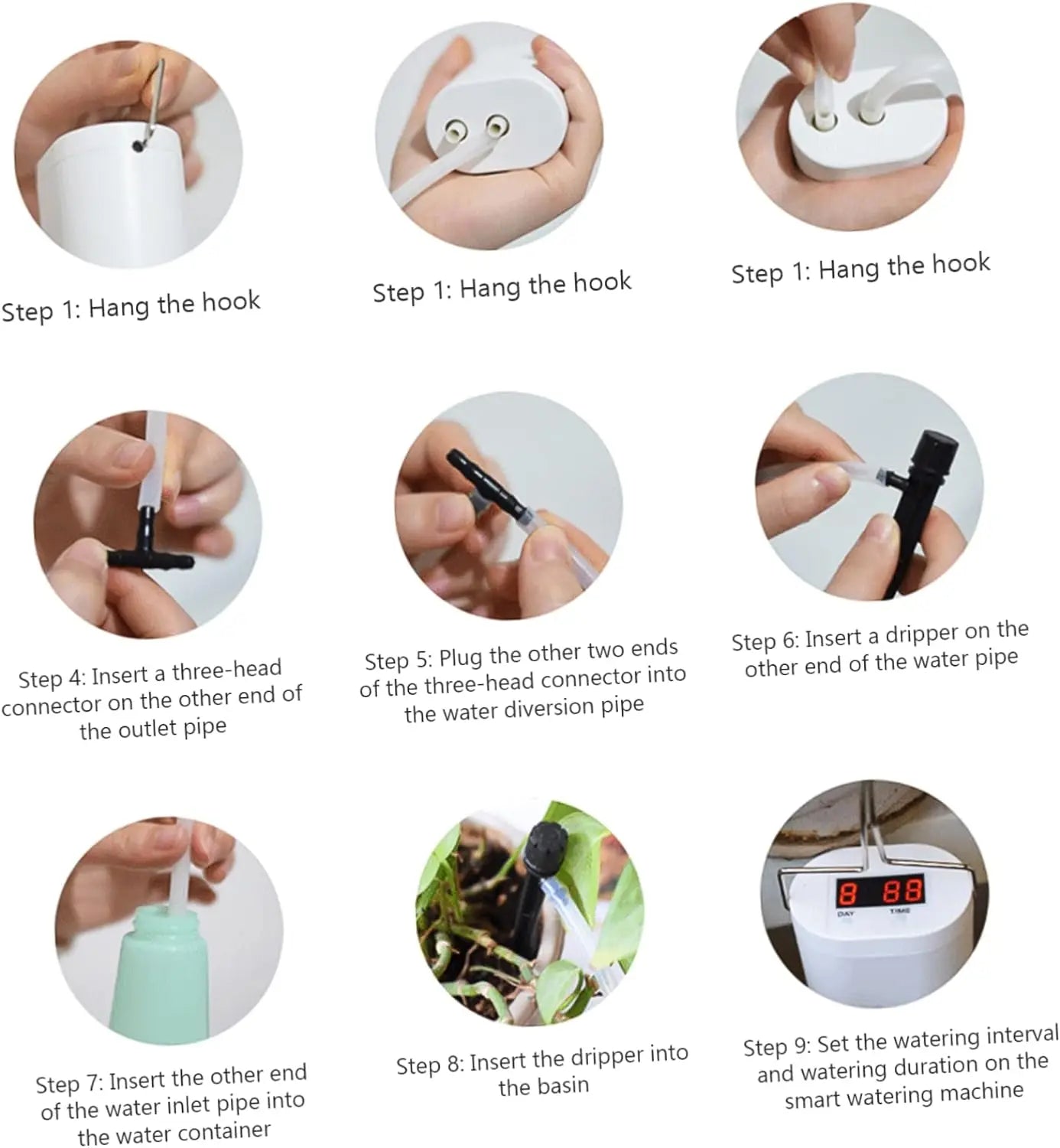 Automatic Plant Watering System with Timer Drip Irrigation Pump for Home Garden 2 to 16 Heads