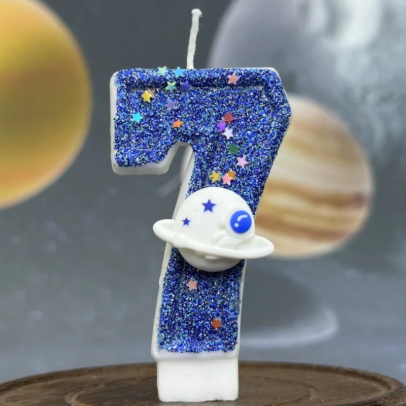 DIY Digital Birthday Wax Planet Universe Cake Candles