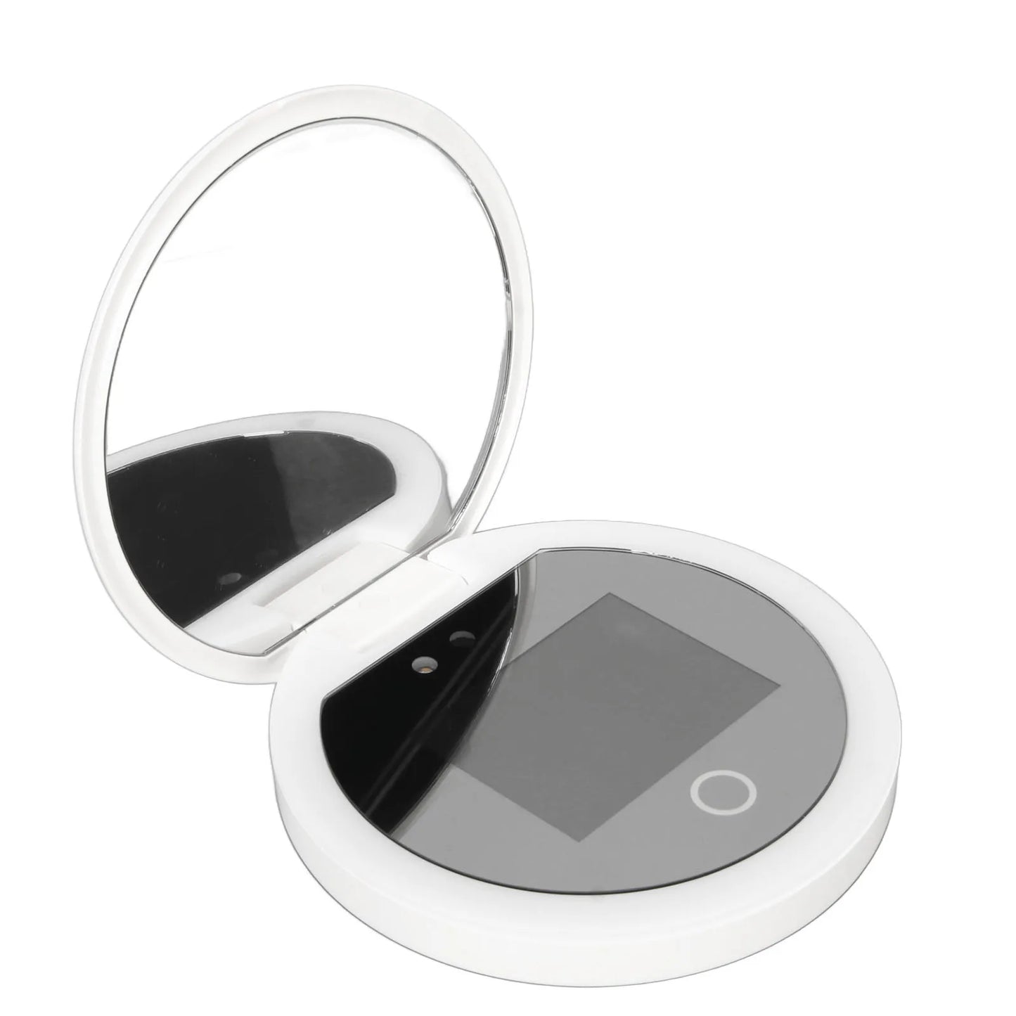 UV Mirror Sunscreen Testing Camera with Light and 2X Magnification Travel Makeup Mirror Pocket Size 3.5 Inch