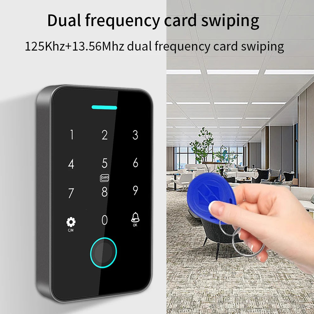 Bluetooth NFC Tuya App Smart Door Access Control System with RFID Fingerprint Keypad Outdoor Electric Magnetic Lock Rainproof