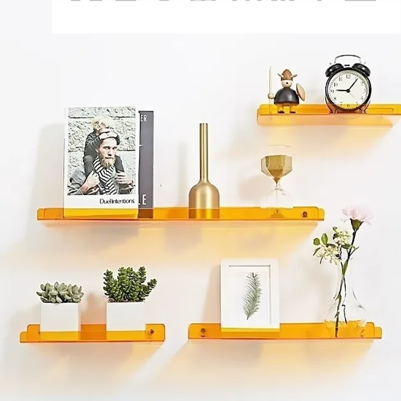Colorful Acrylic Floating Shelf Invisible Storage Rack for Bathroom Kitchen Living Room
