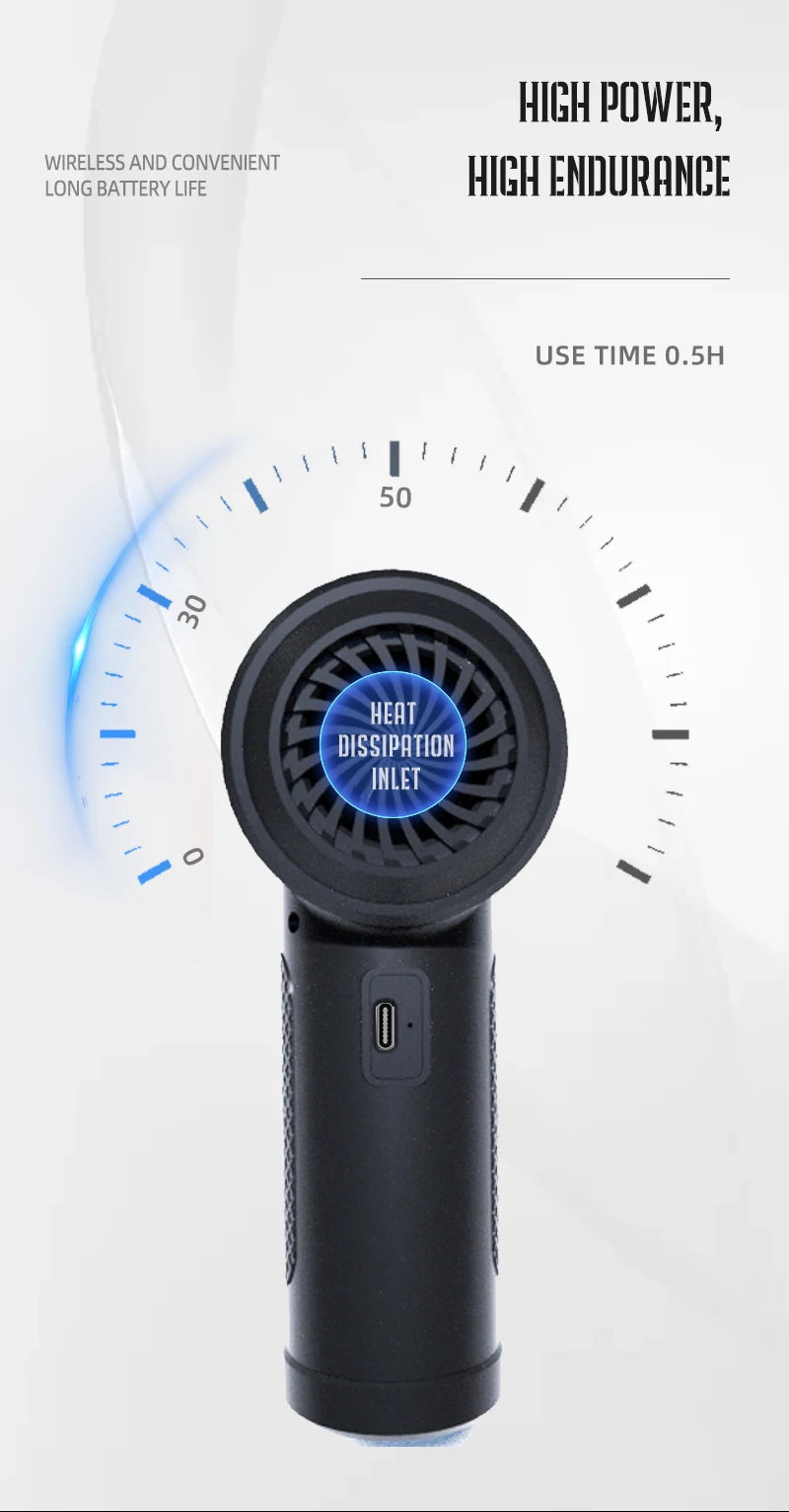 Portable Air Duster for Computer Cleaning Cordless Compressed Air Blower 51000 RPM with LED Light for Keyboard and PC Dust Removal