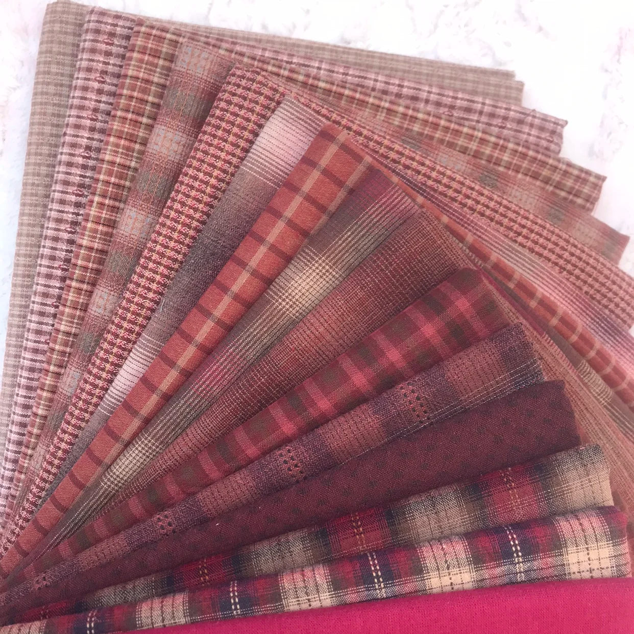 15pc 23*33cm Japanese Yarn Dyed Cotton Fabric Bundle for Crafting