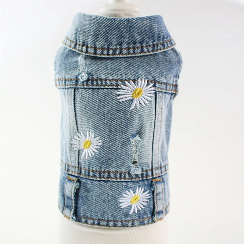XS-2XL Denim Dog Clothes Cowboy Pet Dog Coat Puppy Clothing For Small Dogs Jeans Jacket Dog Vest Coat Puppy Outfits Cat Clothes