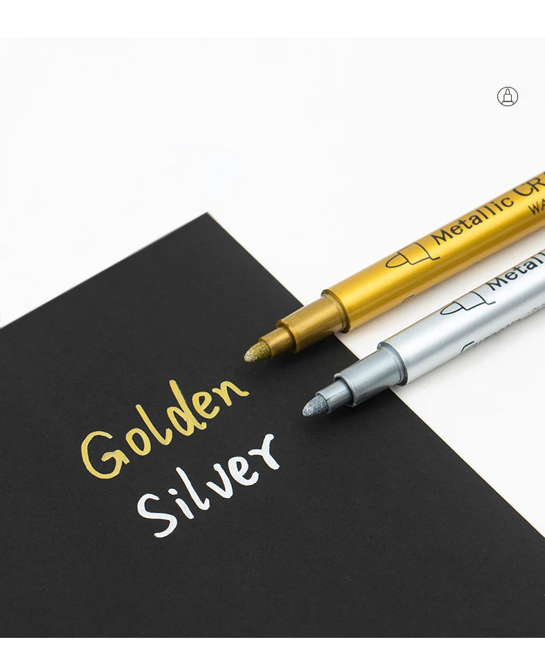 1-4Pcs Metallic Waterproof Marker Pens for DIY Crafting