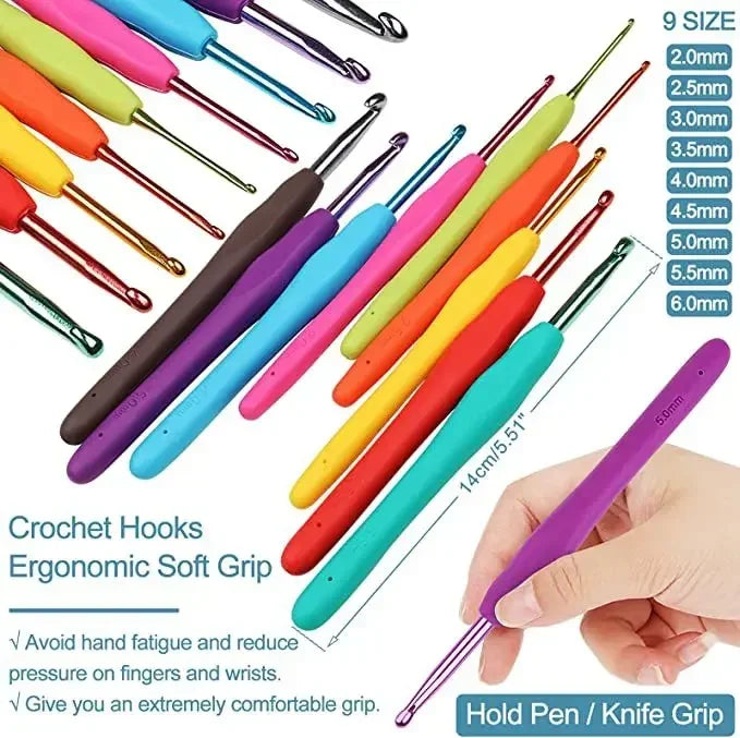58 Pieces Crochet Hook Set Complete Kit for Beginners