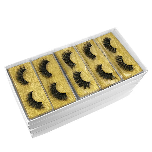 30 Pairs 3D Mink Eyelashes Natural Volume False Lashes Thick and Lightweight Makeup Wholesale