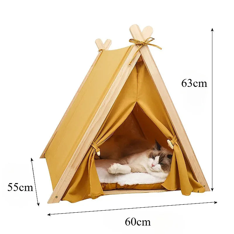 Pet Tent House Foldable and Removable Portable Comfortable and Breathable Cat House Stable Dog House with Thick Pad Pet Supplies
