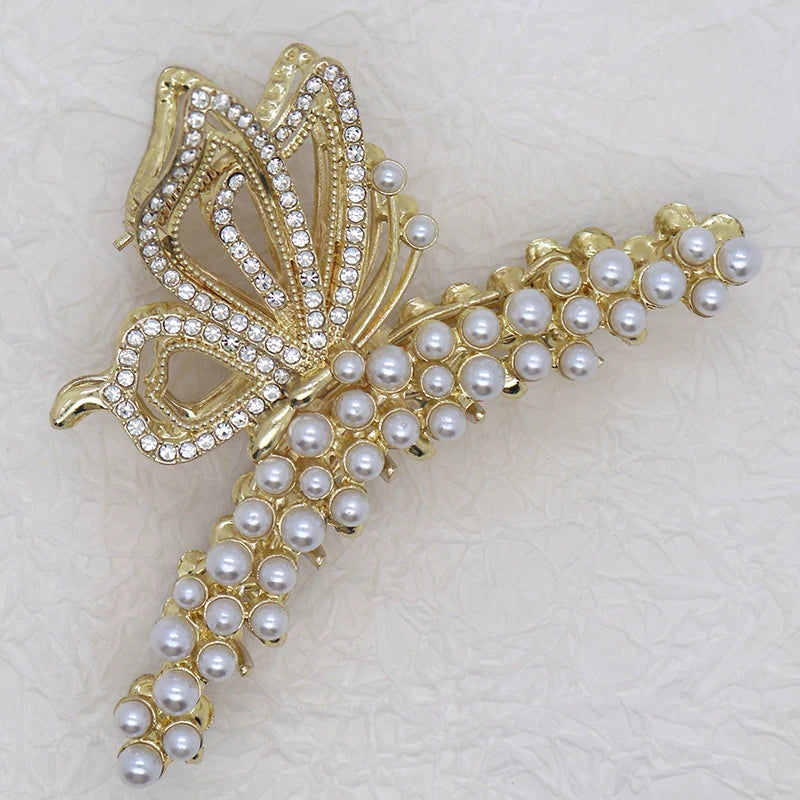 flower shape full pearls Hair Claw Clip classical Girls Handmade Ladies Headdress Hair Clip Claw Shark Clip Hair Accessories