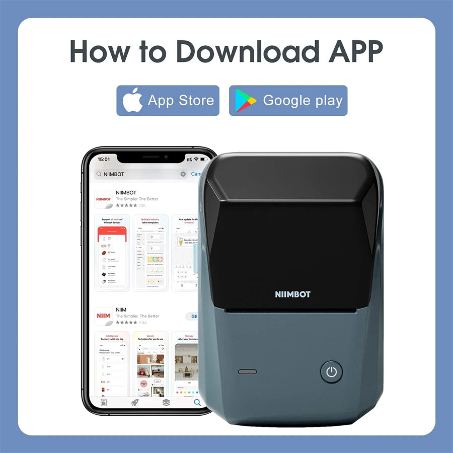 Mini impresora térmica portátil Niimbot B1, máquina de etiquetas autoadhesivas, impresora de bolsillo, máquina de etiquetas con Bluetooth Niimbot B1