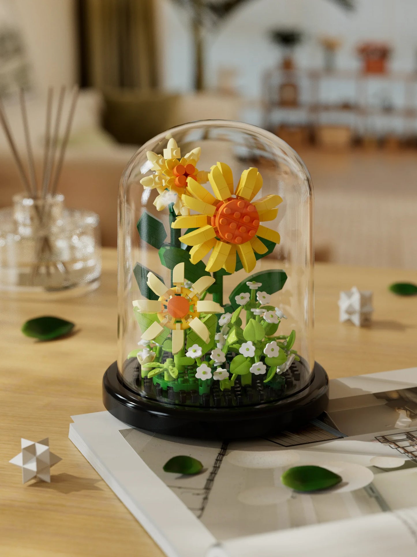 Building block flower eternal rose small particle building block assembly toy Birthday Christmas gift desktop decoration