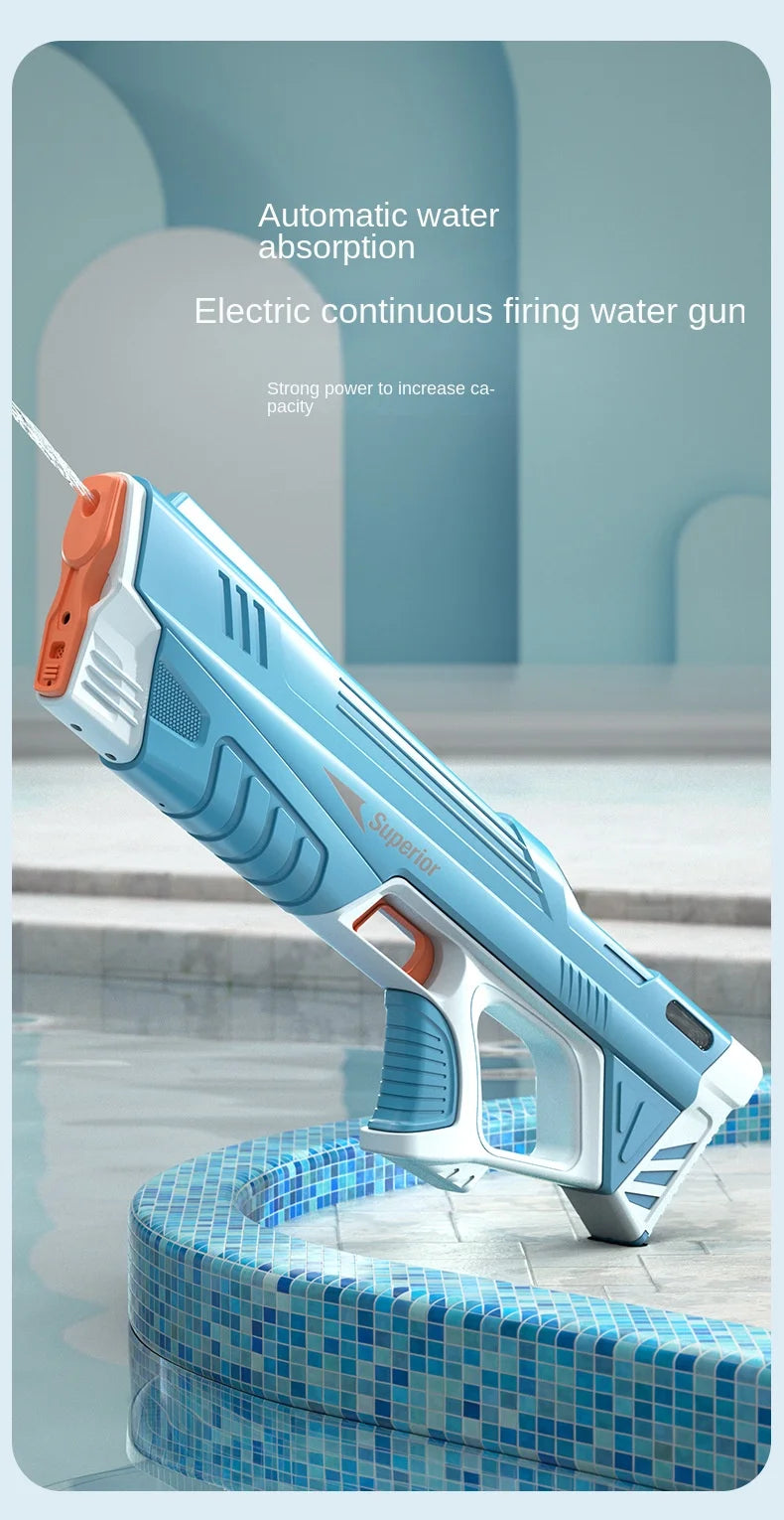 43cm Electric Automatic Water Storage Gun for Kids Portable Summer Beach Toy