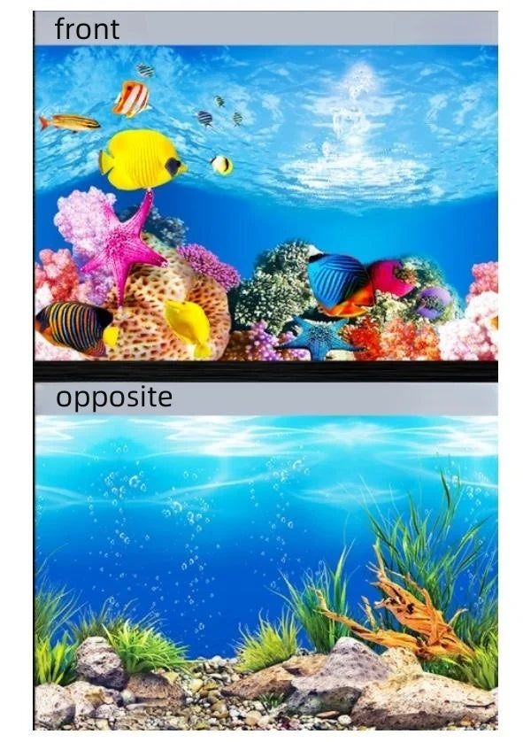 Background Aquarium 3D Sticker Poster Decoration Fish Tank Ocean Plants Double-sided Landscape Aquarium Ornament Accessories