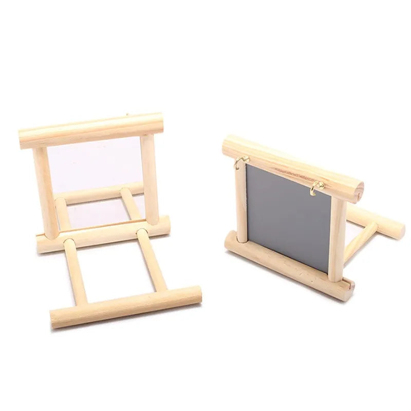 Bird Mirror Wooden Interactive Play Toy With Perch For Small Parrot Budgies Parakeet Cockatiel Conure Lovebird Cage Accessories