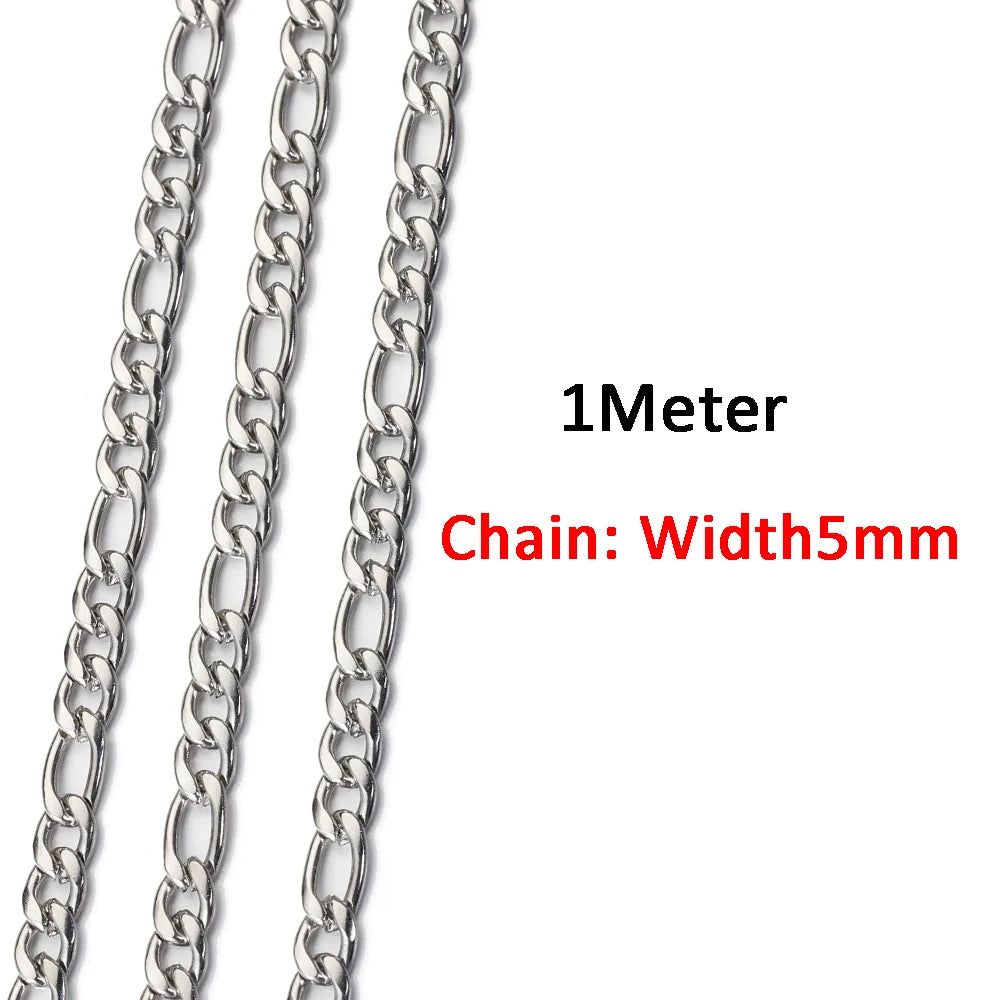 2 Meters/1 Meter High Quality Gold Color Stainless Steel Chain for DIY Jewelry Making
