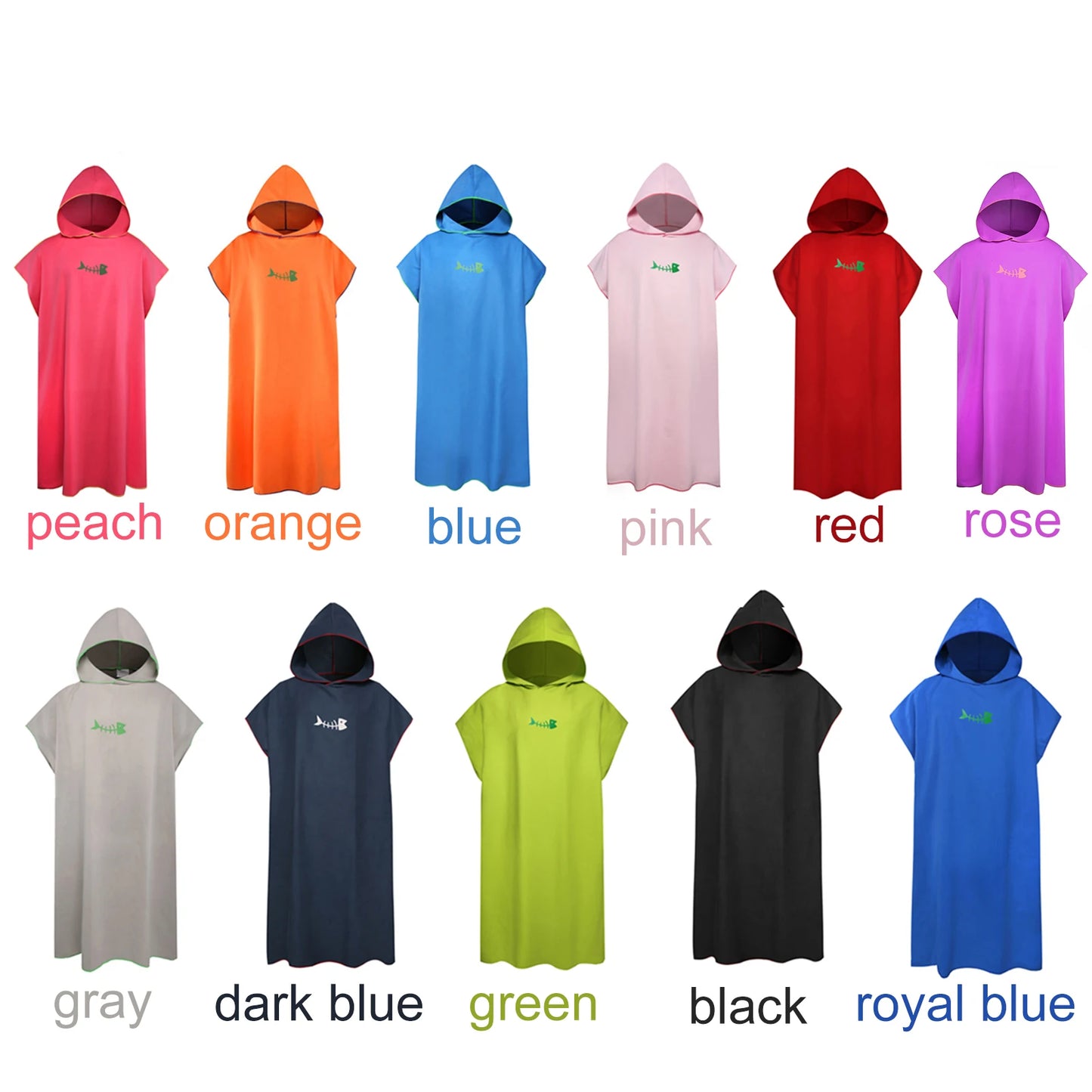 Surf Changing Poncho Towel with Hood – Quick-Dry Microfiber Beach Towel for Adults, Wetsuit & Swim Use