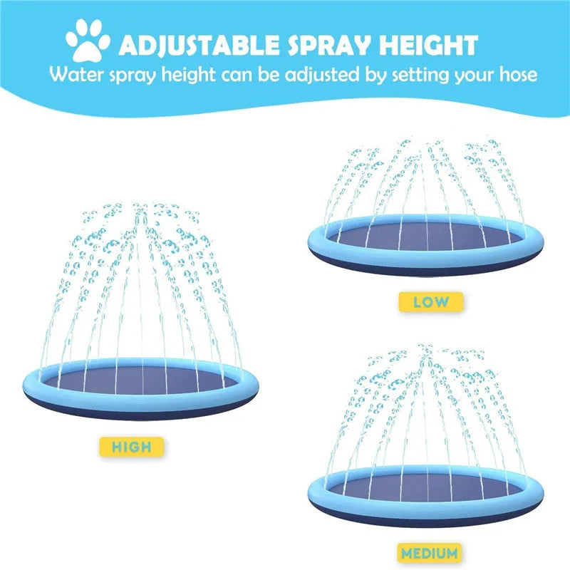 Foldable Inflatable Water Spray Pad Mat Tub Summer Dogs And Child Spray Play Bath Pool Pet Supplies