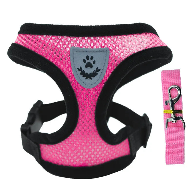 New Cat Harness Vest Walking Leash For Puppy dog Collar Polyester Adjustable Mesh Dog Harness For Small Medium Pet Accessories