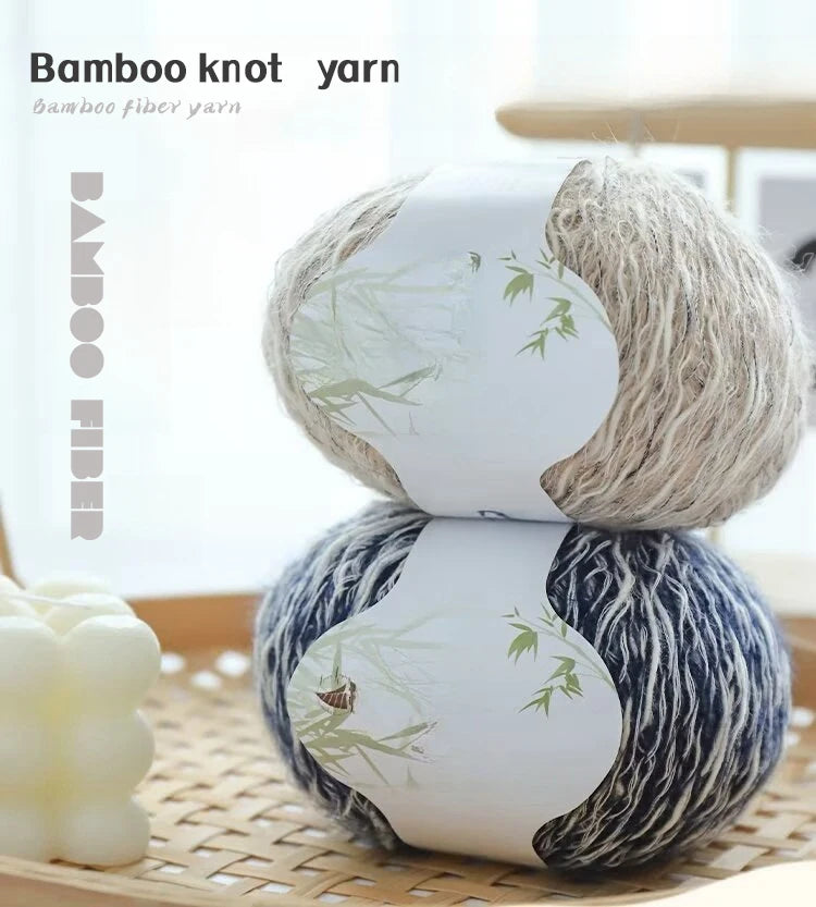 300g Eco-Friendly Bamboo Fiber Yarn for Hand Knitting and Crochet Fashion Projects, Thick and Thin Texture for Sweaters, Scarves, Hats, Shawls and More
