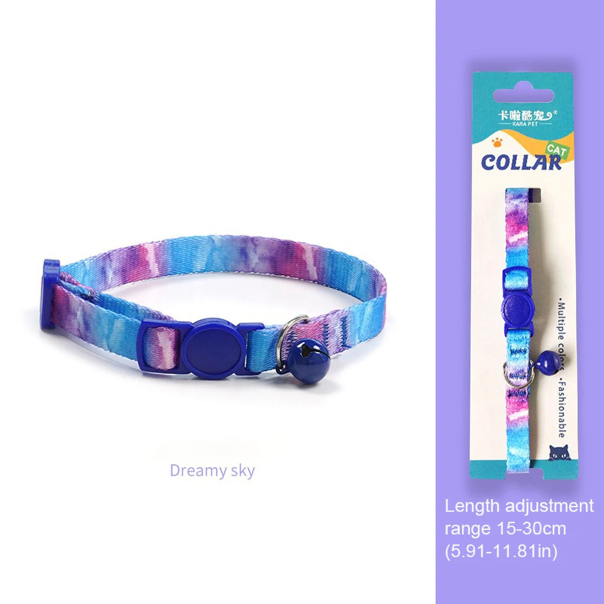 Cute Cat Weaving Necklace with Small Bell Design Anti-Suffocation Cat Collar Adjustable 15-30cm Comfortable Soft nylon material