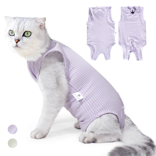 Cat Recovery Suit Professional,Abdominal Wounds Cone E-Collar Alternative,Pet Surgical Recovery Suit Soft Onesie for Cats