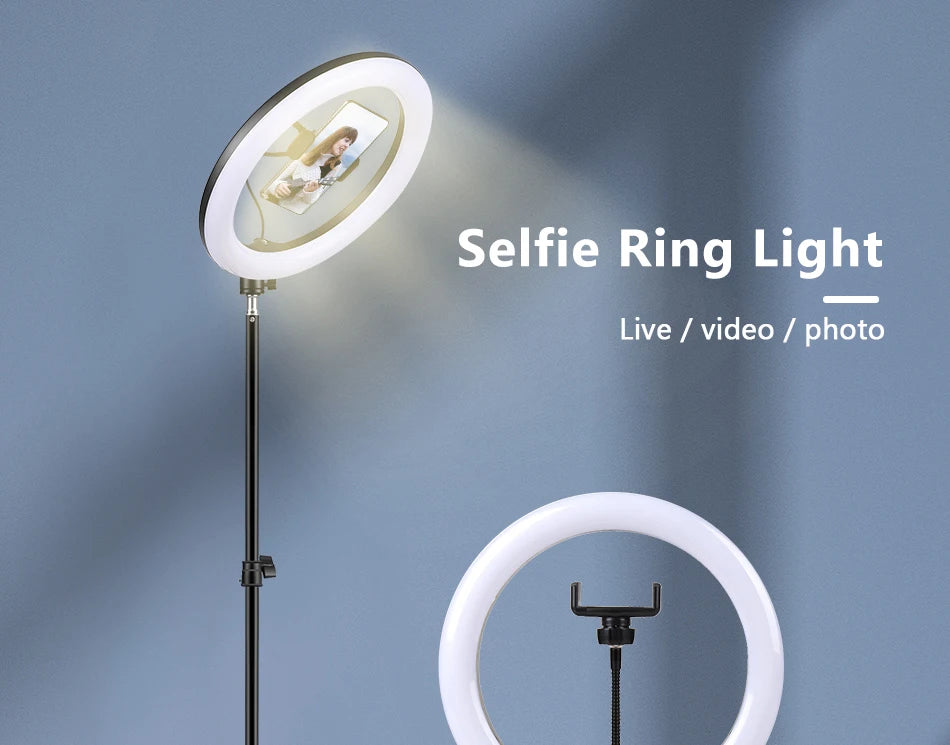 10inch Selfie Ring Light with Tripod for Video Recording