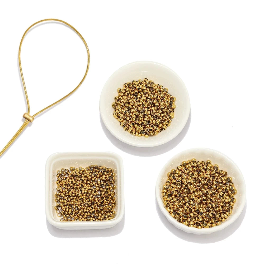 100Pcs Stainless Steel Ball Crimp End Beads Dia1.5-4mm For DIY Jewelry Making