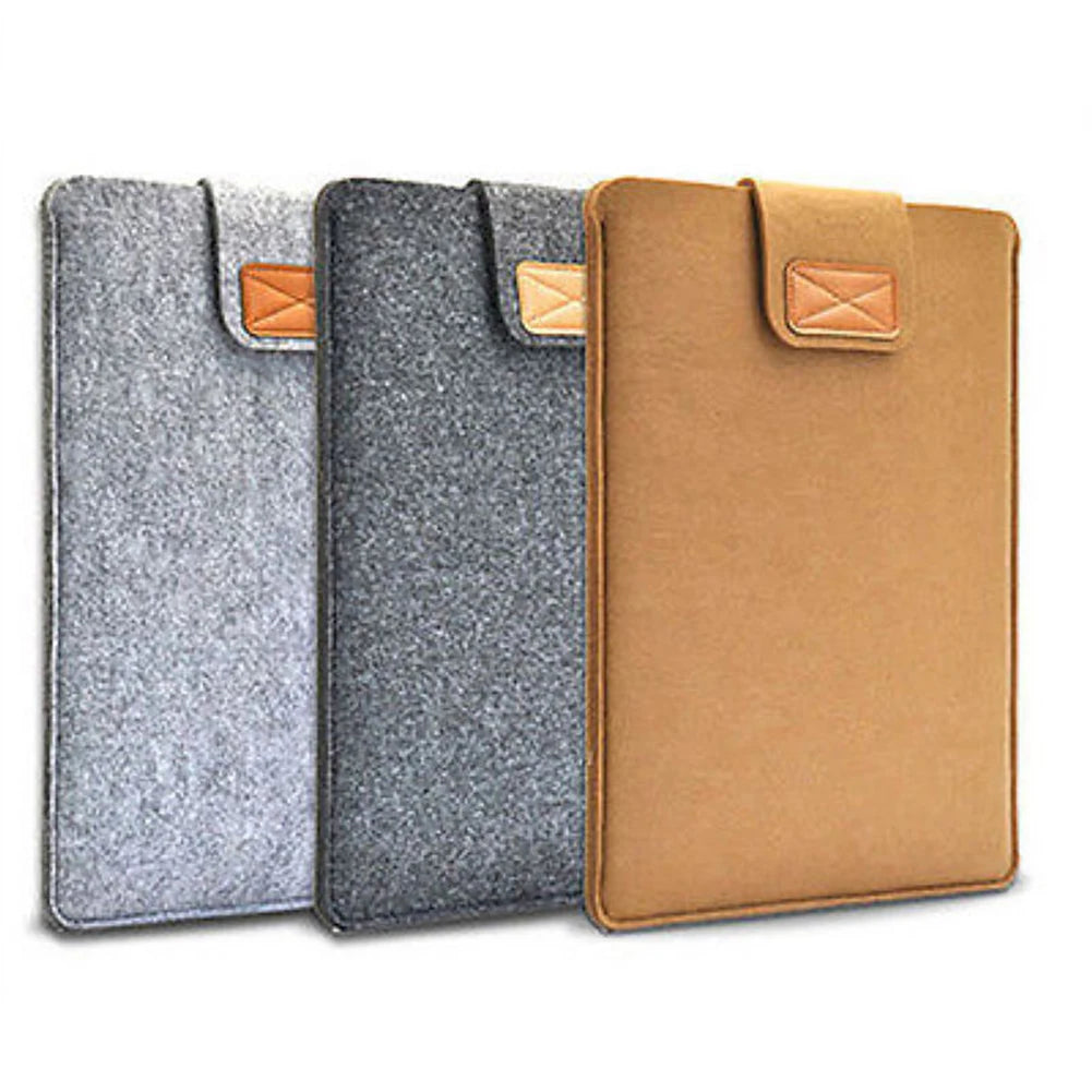 Funda de fieltro delgada para tableta, funda protectora para MacBook Air Pro de 11, 13 y 15 pulgadas, bolsa de almacenamiento para tableta de color sólido