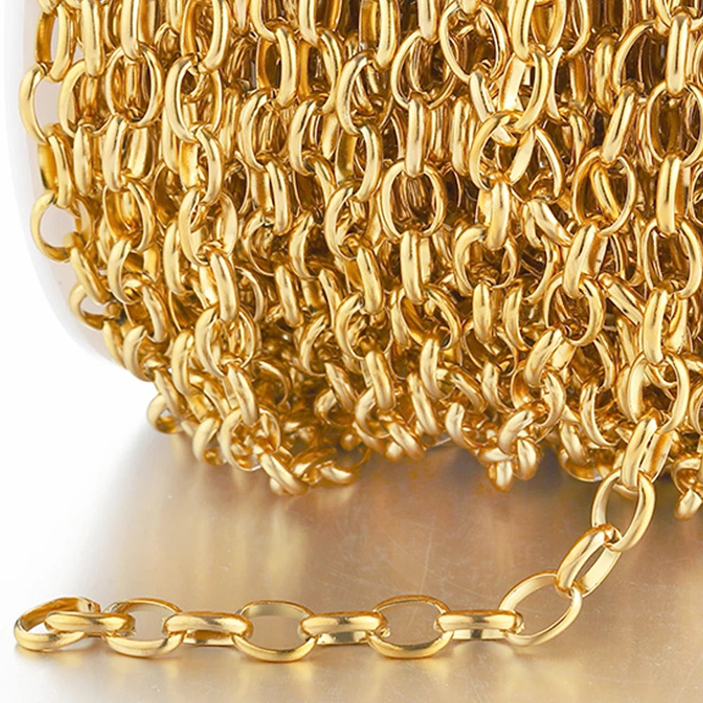 1Meter Gold Stainless Steel Chain Multi Styles for DIY Jewelry