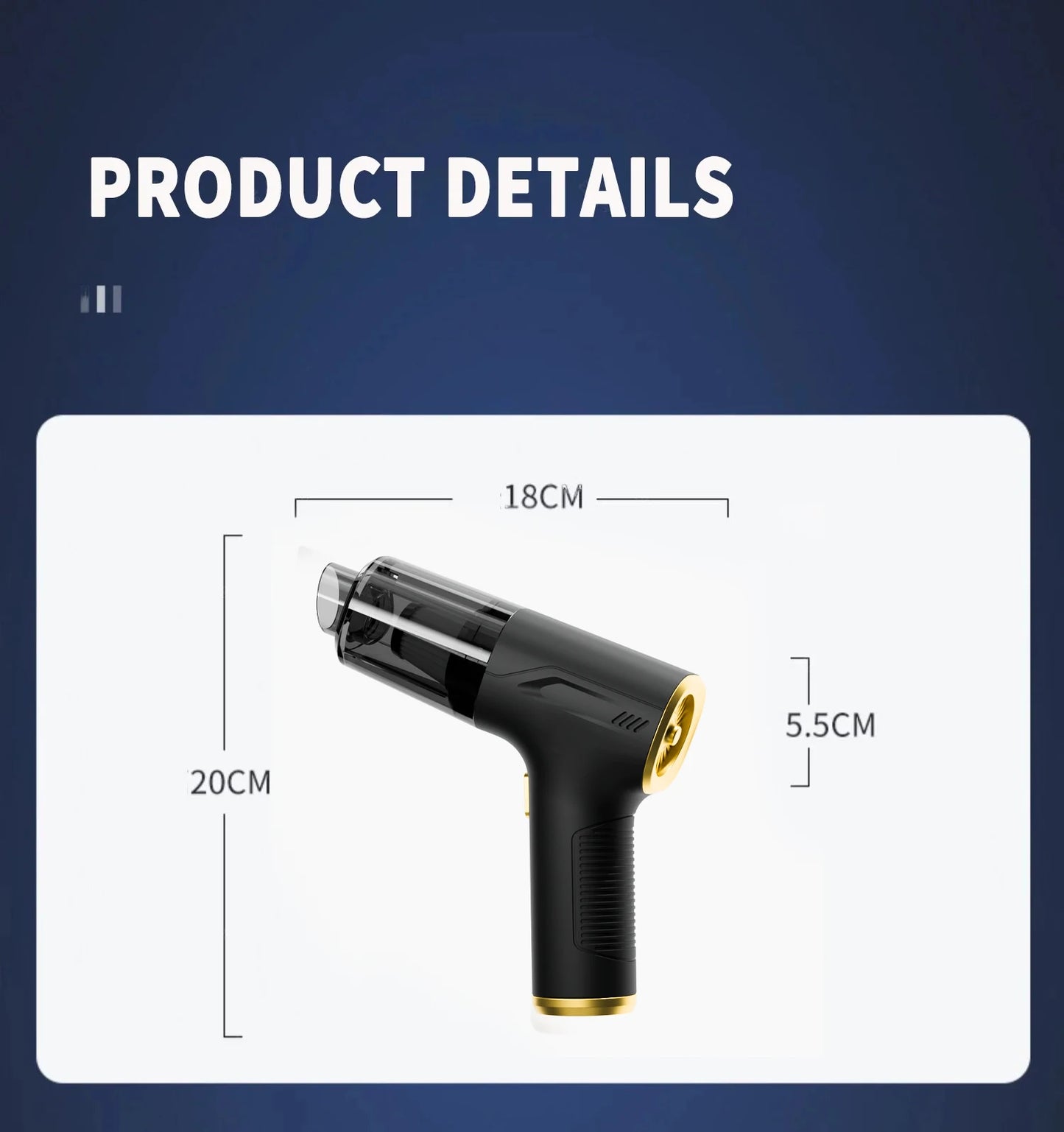 CENRR 98000PA Car Vacuum Cleaner Portable Wireless Strong Suction