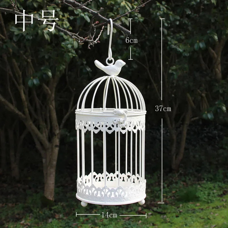Iron Metal Bird Cage  Decoration Hanging Flower  Wedding Candle Holder Jewelry