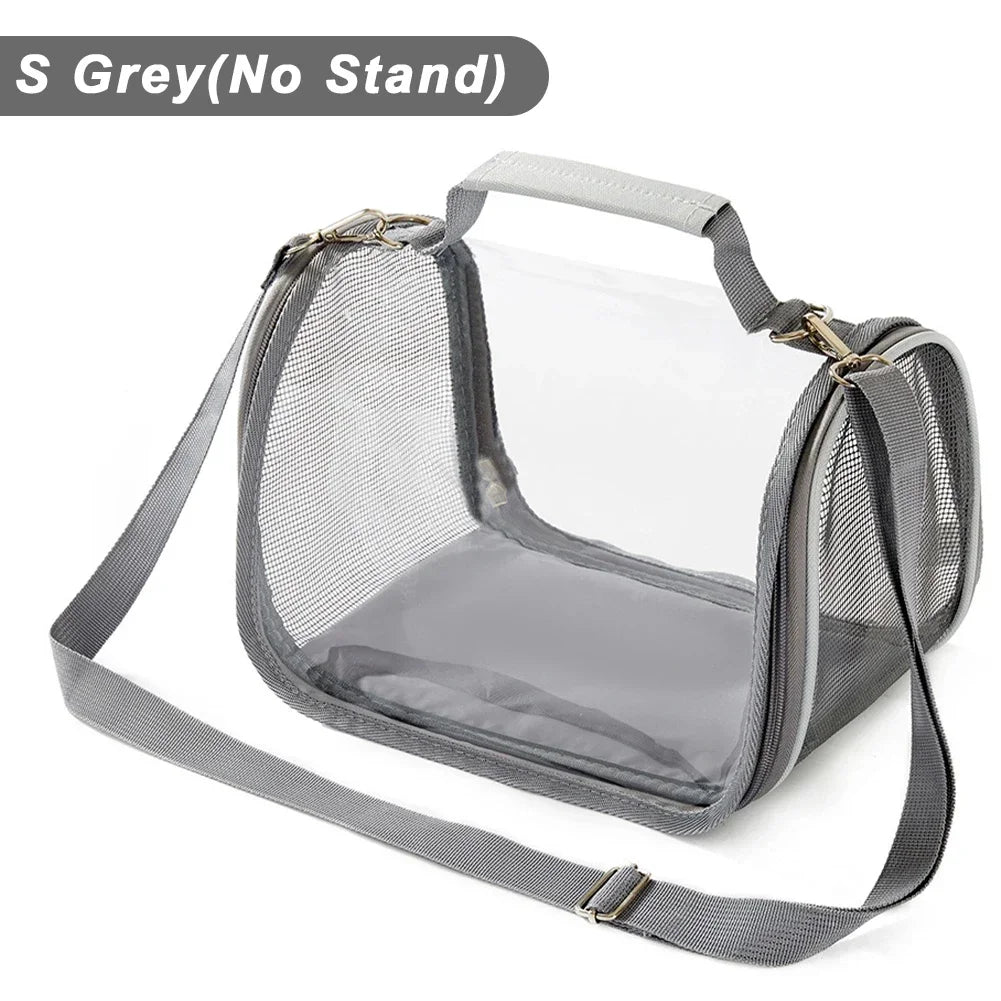 Multi-functional Portable Bird Travel Carrier with Stand Small Pet Transport Cage for Parrot Hamster Lizard Hamster Lizard Bag
