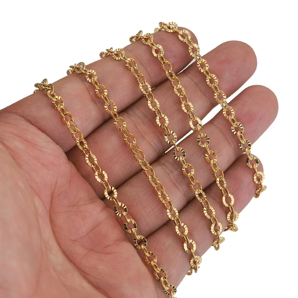 2m Lot Stainless Steel O Shape Oval Gold Chain for Jewelry