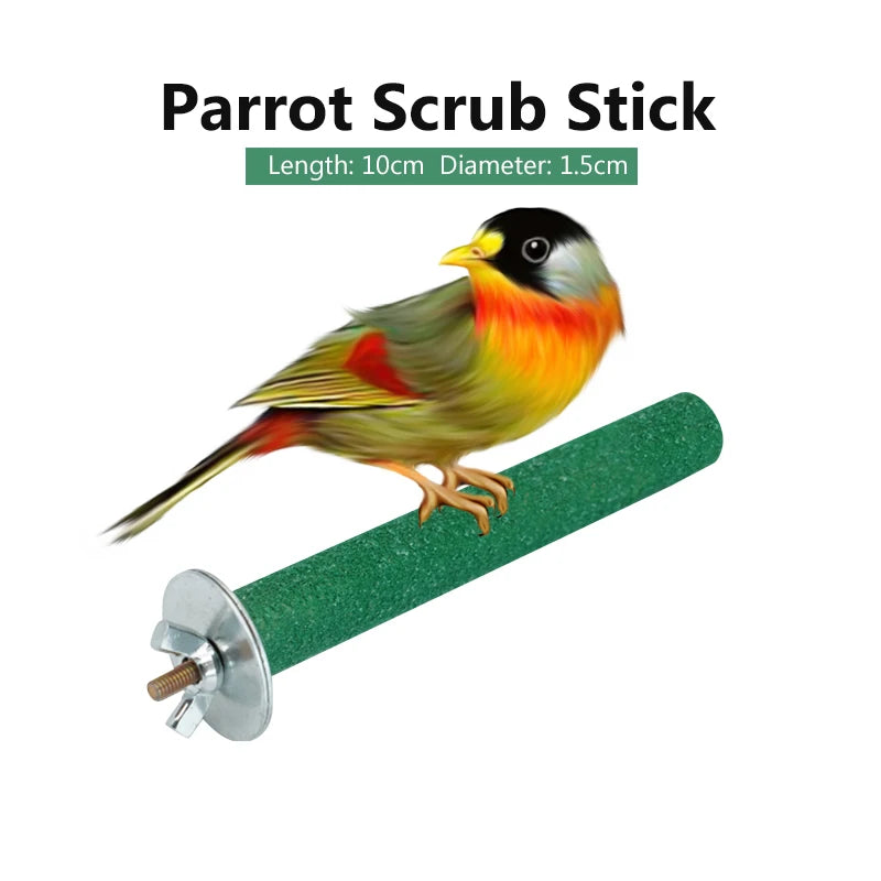 1Pc Pet Bird Chew Toys Parrot Perches Stand Platform Cage Toy Paw Grinding Clean Toys Parrot Scrub Stick