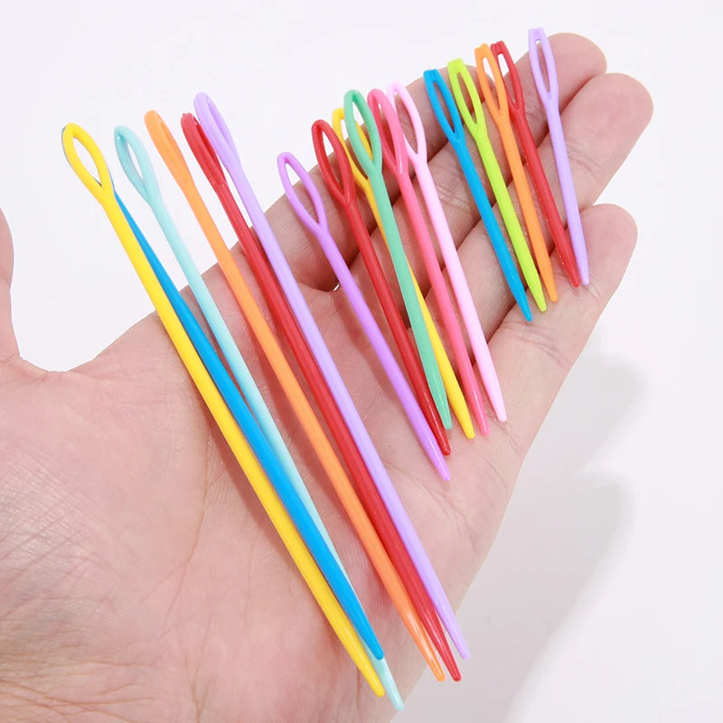 30 PCs Mixed Color Plastic Knitting Needles Crochet Hooks for DIY Sweater Weaving Tools