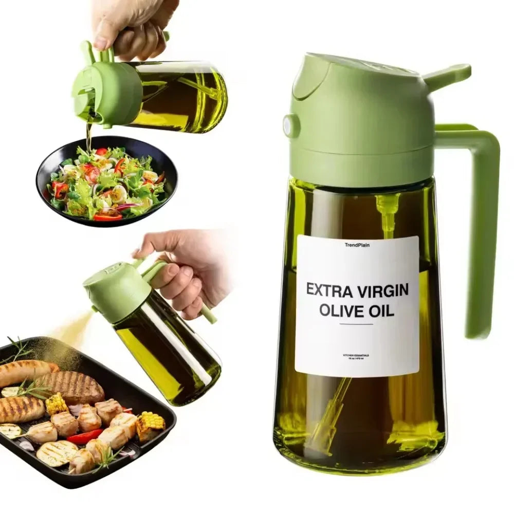 Olive Oil Dispenser Bottle 470ml – Light-Blocking Dark Glass Design