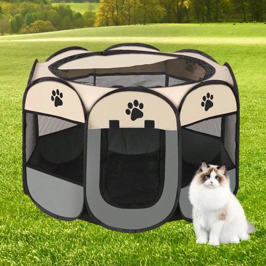 Portable Foldable Pet Tent Kennel Octagonal Fence Puppy Shelter Easy To Use Outdoor Easy Operation Large Dog Cages Cat Fences