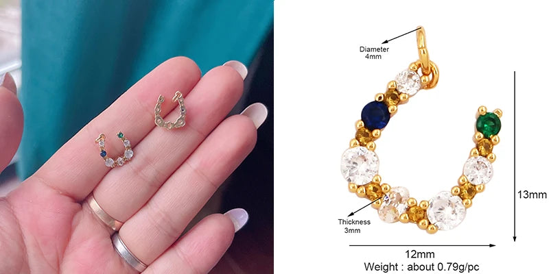 Sweet Colorful Sun Rose Flower Charm Pendant 18K Gold Necklace