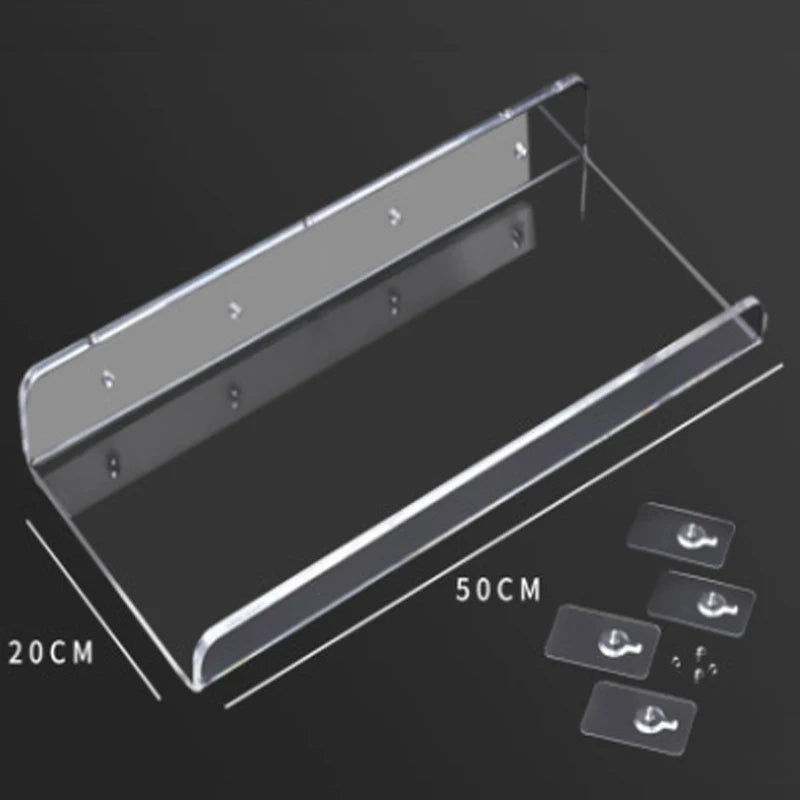 Storage Rack Acrylic Shelf Clear Wall Mounted Floating Ledge Organizer