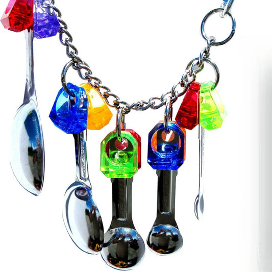 Parrot Bite Toy Parrot toys Toy bird Metal Spoon String Toy 113g