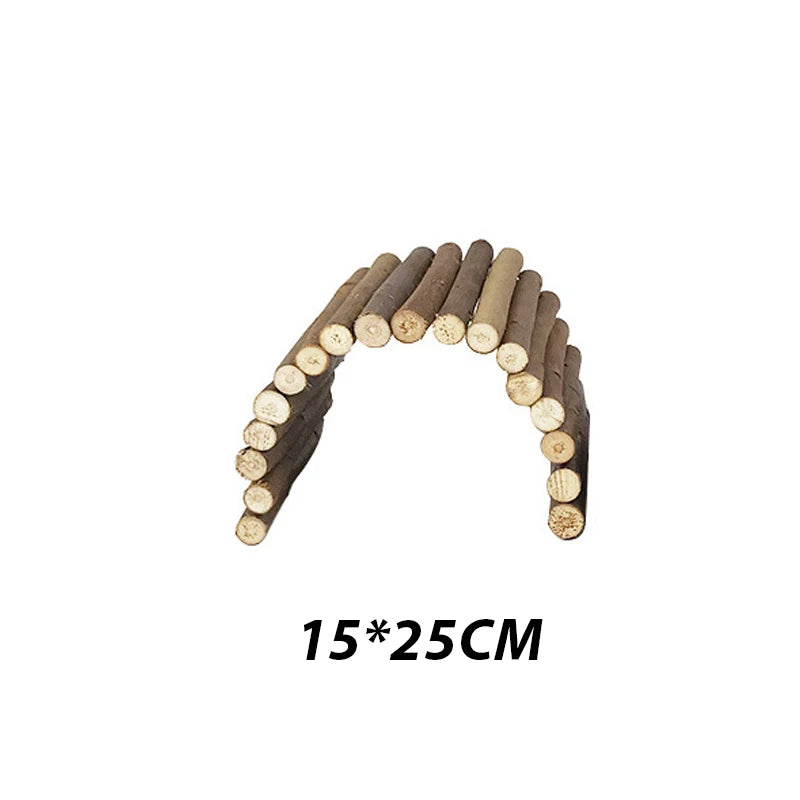 Small Pet Molar Willow Branch Rabbit Accessories Hamster Molar Supplies Totoro Climbing Ladder Fence Arch Bridge Toy D9106