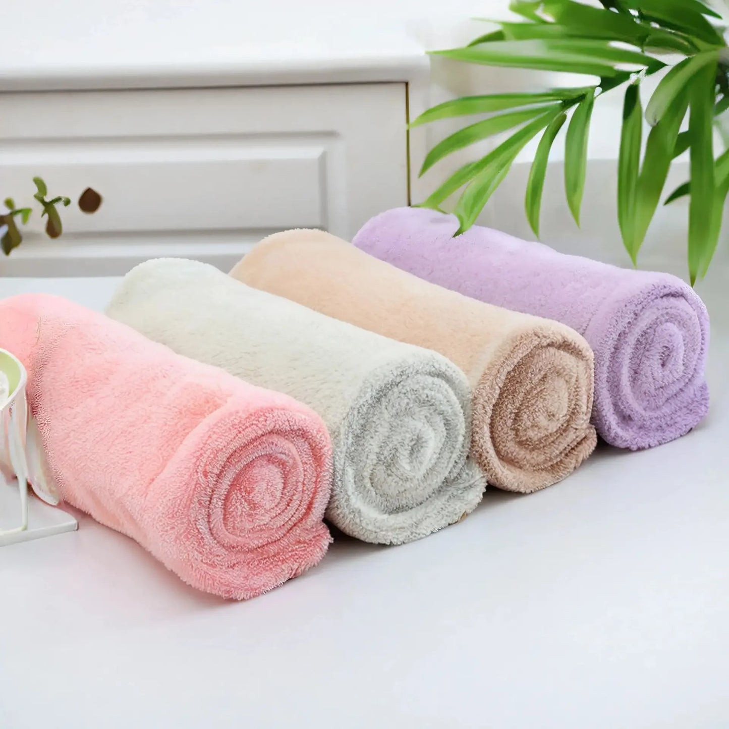 Microfiber Hair Towel,Premium Anti Frizz Hair Drying Wrap for Women & Men  Dry Hair Hat,Super Absorbent,Wrapped Bath Cap