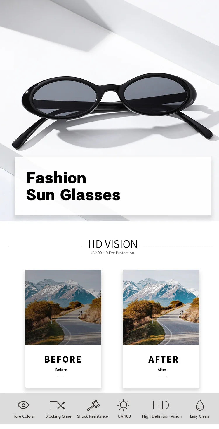 2024 New Sexy Women's Sunglasses Oval Leopard Brown Retro