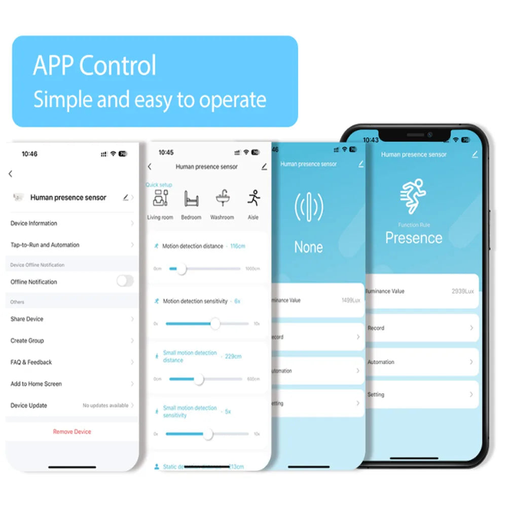 Sensor de presencia humana inteligente WiFi/Zigbee, detección de luminancia/distancia, automatización del hogar Tuya Smart Life, para Z2M Alexa, Google