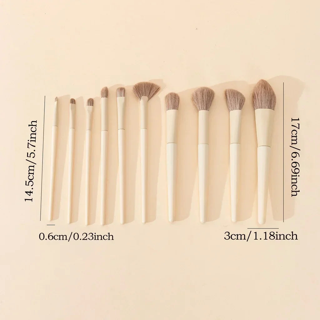 10 Creamy Makeup Brush Sets, A Complete Set of Ultra-Soft Contouring Brushes, Concealer for Beginners