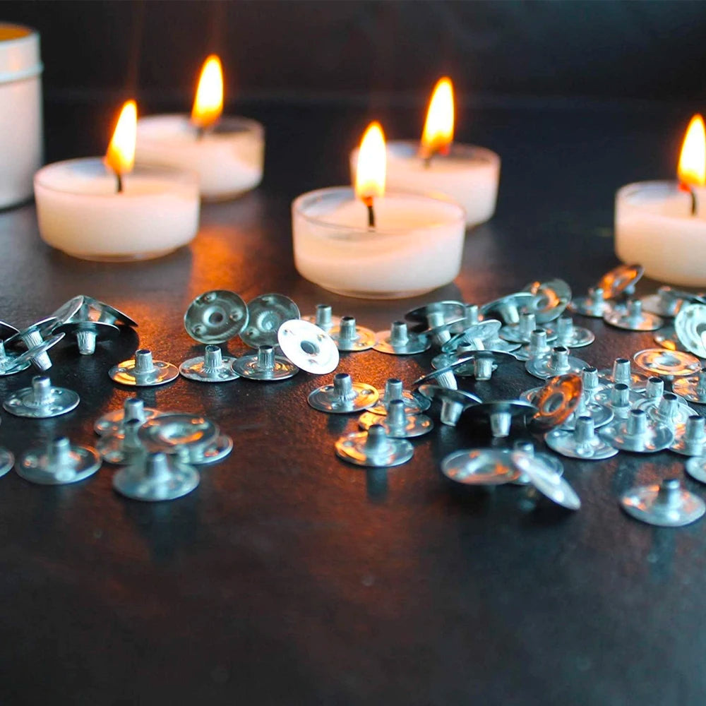 100PCS Candle Wick Tabs Metal Base for DIY Candle Making