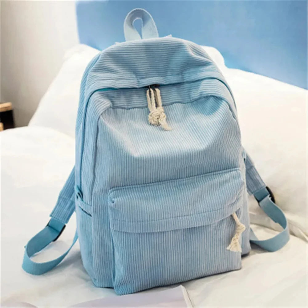 Personalized Corduroy Schoolbag Backpack Training Anti-theft Shoulder Bag For Teenager Knapsack Unisex Classic Campus Port