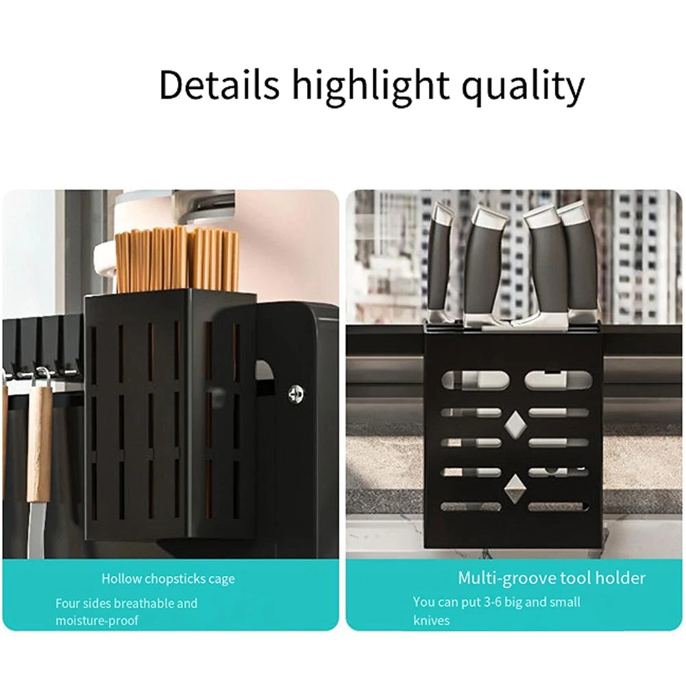 Multi Organizer Steel Over The Sink Dish Drying Rack with 3-Tier Utensil Holder and Protective Cover